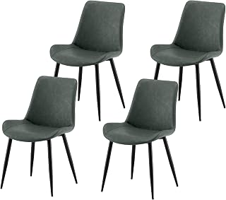 Garvis Esszimmerstühle 2er Set Polsterstühle mit Sitzkissen künstlicher Stoff Küchenstuhl Wohnzimmerstuhl Schminktisch Stuhl ergonomischer Stuhl (Oliv)