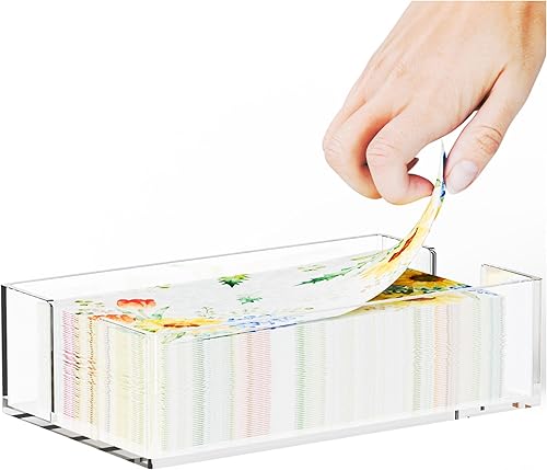 Acrylic Bathroom Napkin Holder,Clear Guest Towel Holder Tray For Bathroom,Waterproof Splashing Vertical Disposable Paper Hand Towel Holder,Modern