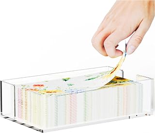 Acrylic Bathroom Napkin Holder,Clear Guest Towel Holder Tray For Bathroom,Waterproof Splashing Vertical Disposable Paper Hand Towel Holder,Modern Dining Table Napkin Tray for Home,Hotel,Office,Kitchen