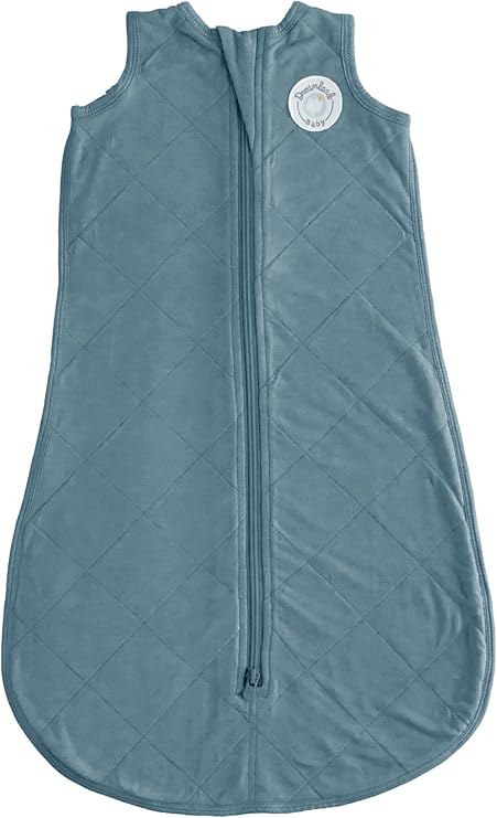 Dreamland Baby Lightweight Bamboo Viscose Sleep Sack (6-12 Months). 1.0 TOG Ultra Soft Blanket w/ 2-Way Zipper. 97% Viscose, 3% Spandex (Ocean)