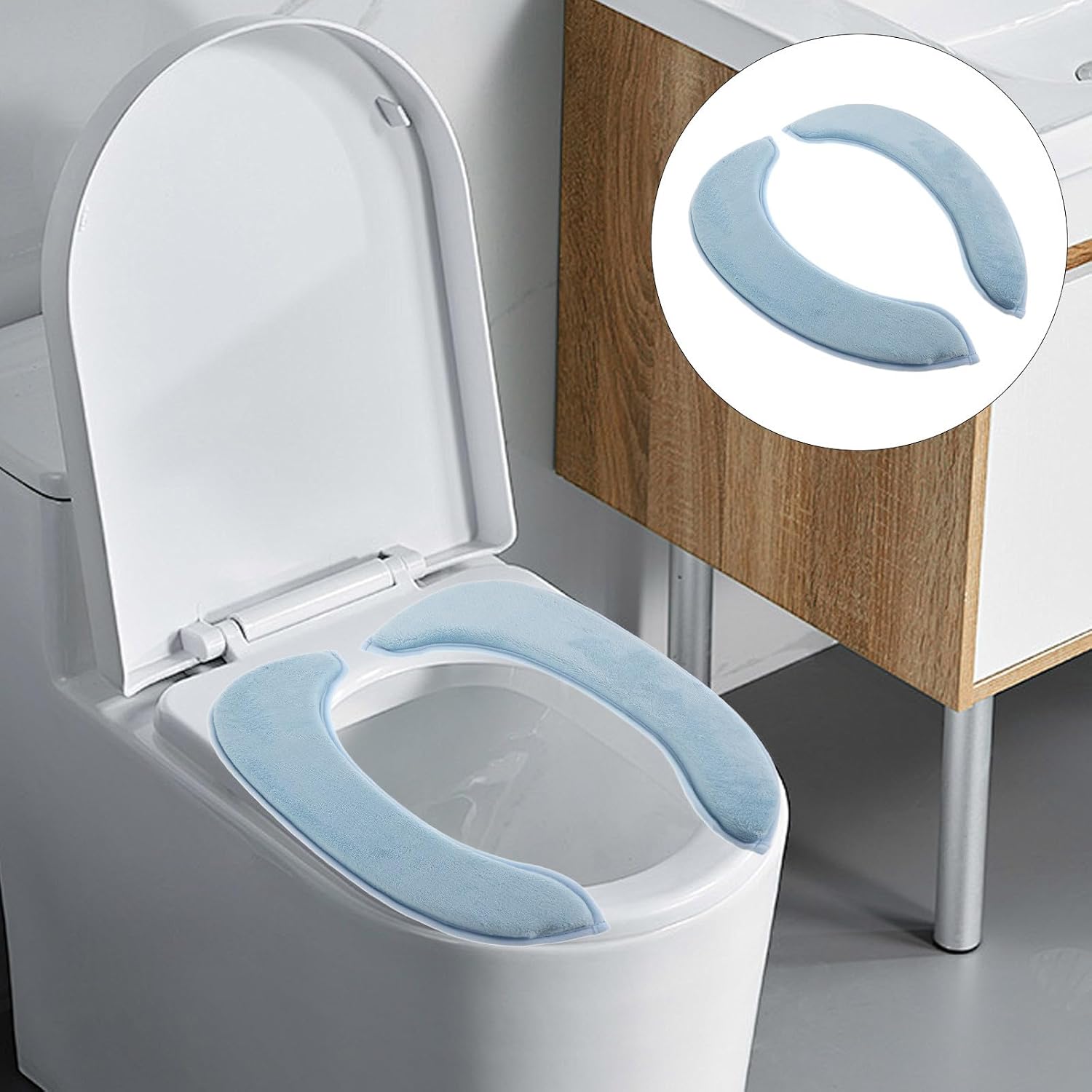 Toilet Seat Pad 1 Pair Sticky Toilet Cover Seat Lid Cover Keep Warm Cushion Cushion