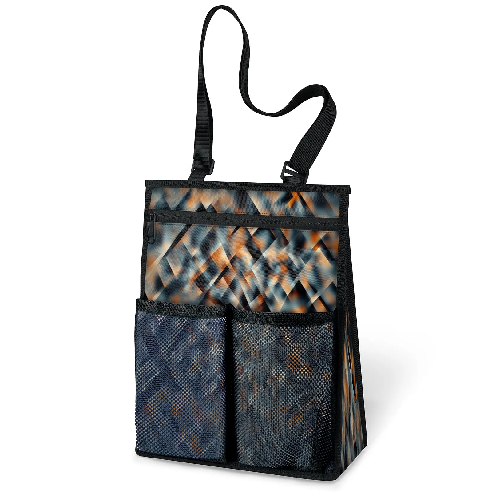 Ourtheme Abstract Art Geometric Portable Shower Bag for Travel Gym Camp Beach Tote Shower Caddy Bags Hanging Toiletry
