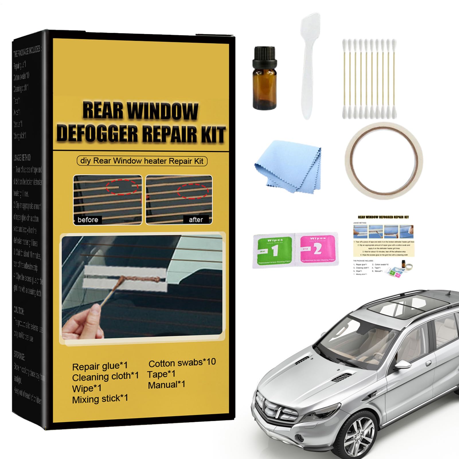 Kit di Riparazione per sbrinatore lunotto Posteriore Auto, Kit per Riparare rotti riscaldatori griglia riscaldata conduttiva Set per e Linee