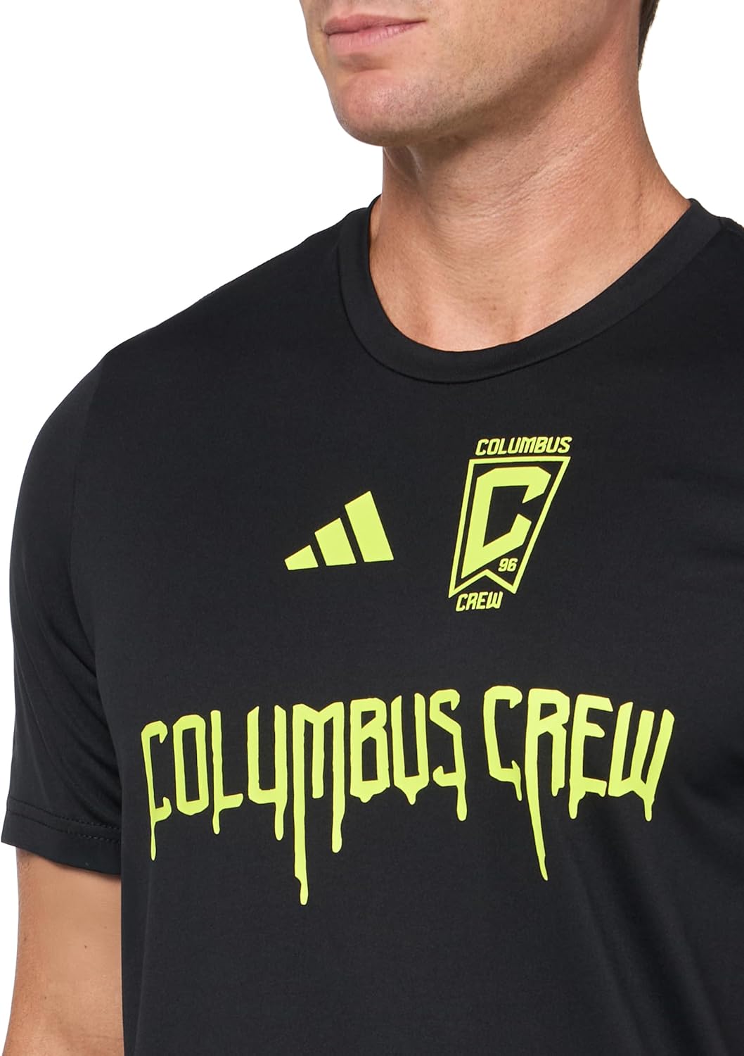 Adidas Mens Columbus Crew Pre-Game Short Sleeve T-Shirt - Image 3