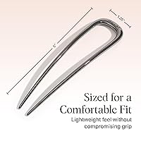 Vista 5 de Kitsch - Horquilla francesa de metal para mujer, accesorios elegantes para el cabello, para moños y giros franceses, diseñado para un ajuste seguro