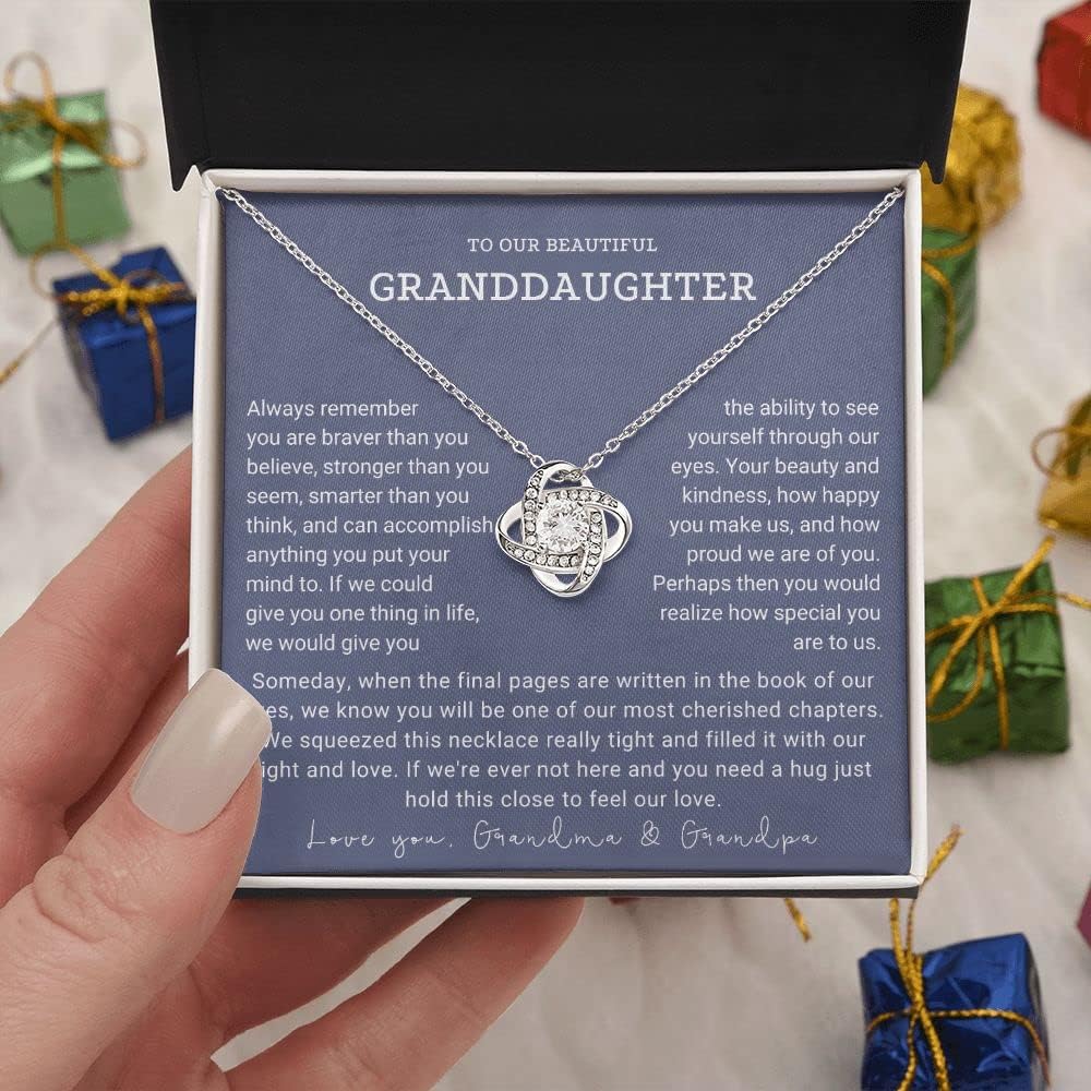 To Our Granddaughter Necklace, Granddaughter Necklace From Grandparents, Granddaughter Gifts From Grandma And Grandpa, Graduation Gift, Surprise Christmas, Happy Birthday Message Card #1 - Image 2