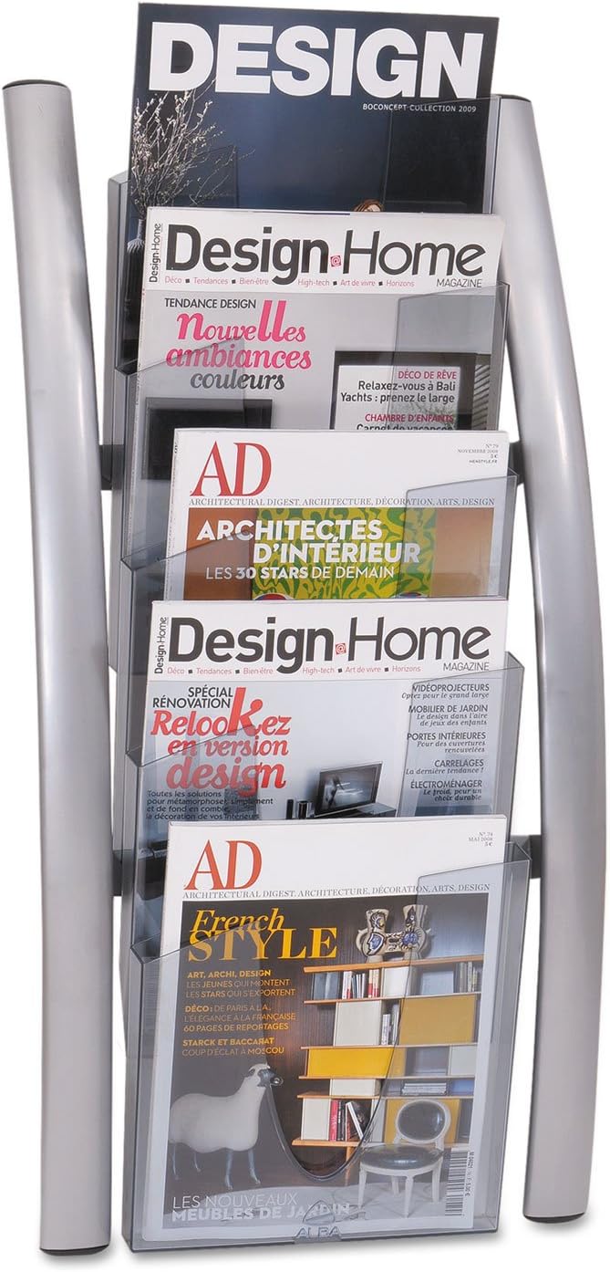 Alaba 5-Pocket Literature Rack, 12-7/8 by 8-1/2 by 28-1/8-Inch