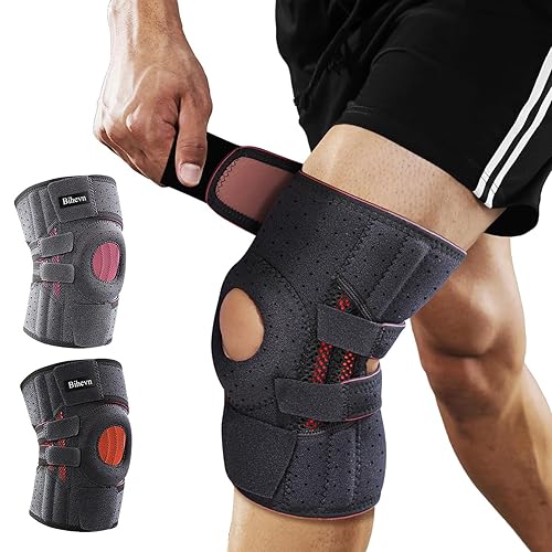 Rodillera para desgarro de menisco, artritis, ACL y dolor de rodilla, soporte ajustable con estabilizadores de doble cara para recuperación de