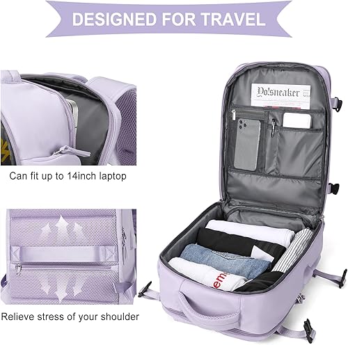 Miniatura 7 de WONHOX Mochila de viaje grande para computadora portátil aprobada para el vuelo, mochila de negocios para mujeres y hombres Mochila de Viaje