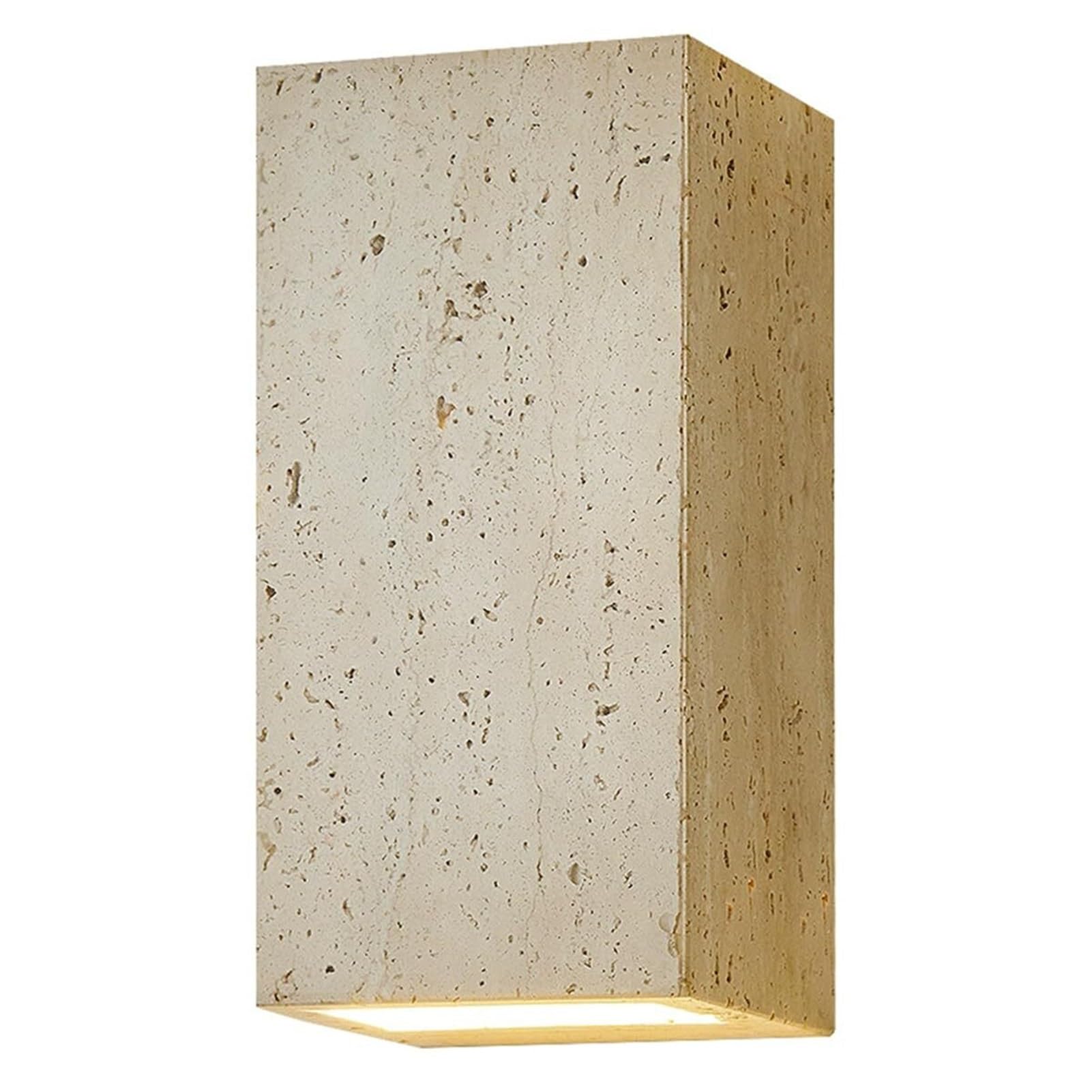KBUUKYYXouy Yellow Travertine Wall Light Lamp Sconce Fixture Indoor Japanese Wind Vintage Warm Light for Bedroom Living Room Hallway