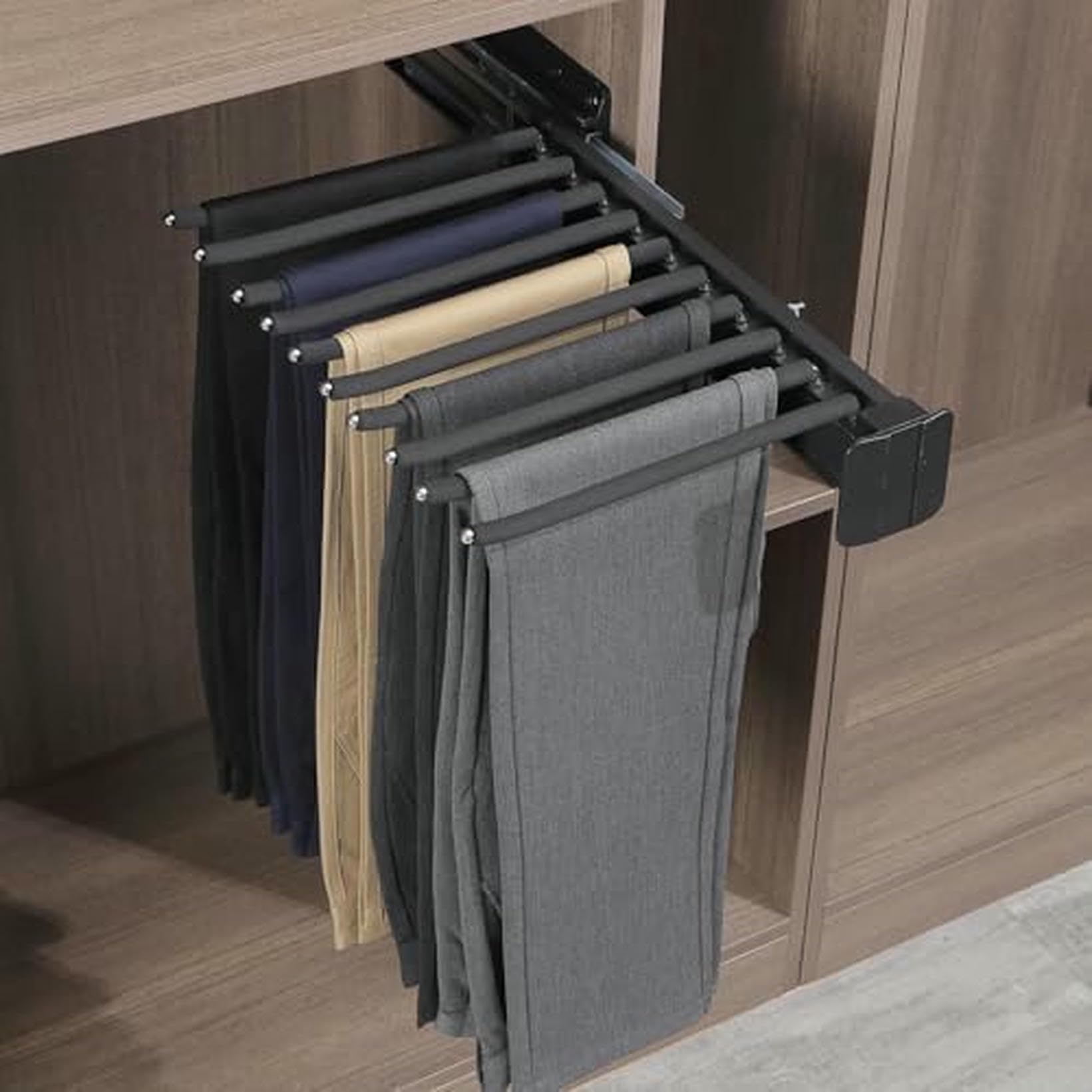 Support pantalon coulissant dressing et canne extensible