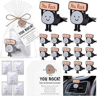 BBTO 20 Set You Rock Gifts Bulk Inspirational Cute Car Air Freshener Clips with You Rock Cards Clear Bags Twine Positive Affirmation Encouragement Gifts for Friends Employee Coworkers Appreciation