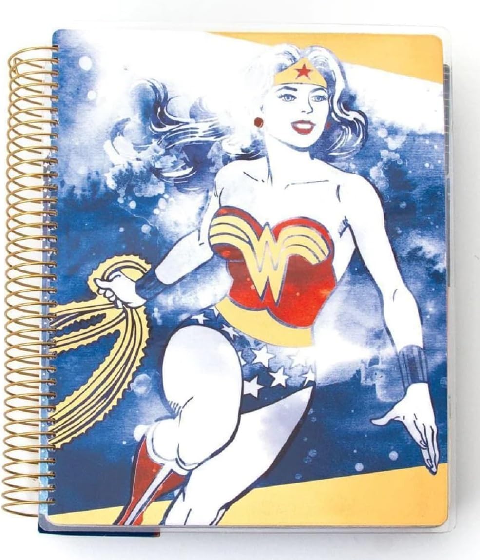 Paper House Productions DC Comics Wonder Woman 12 Month Undated Planner Set with Month and Event Flag Stickers and More!