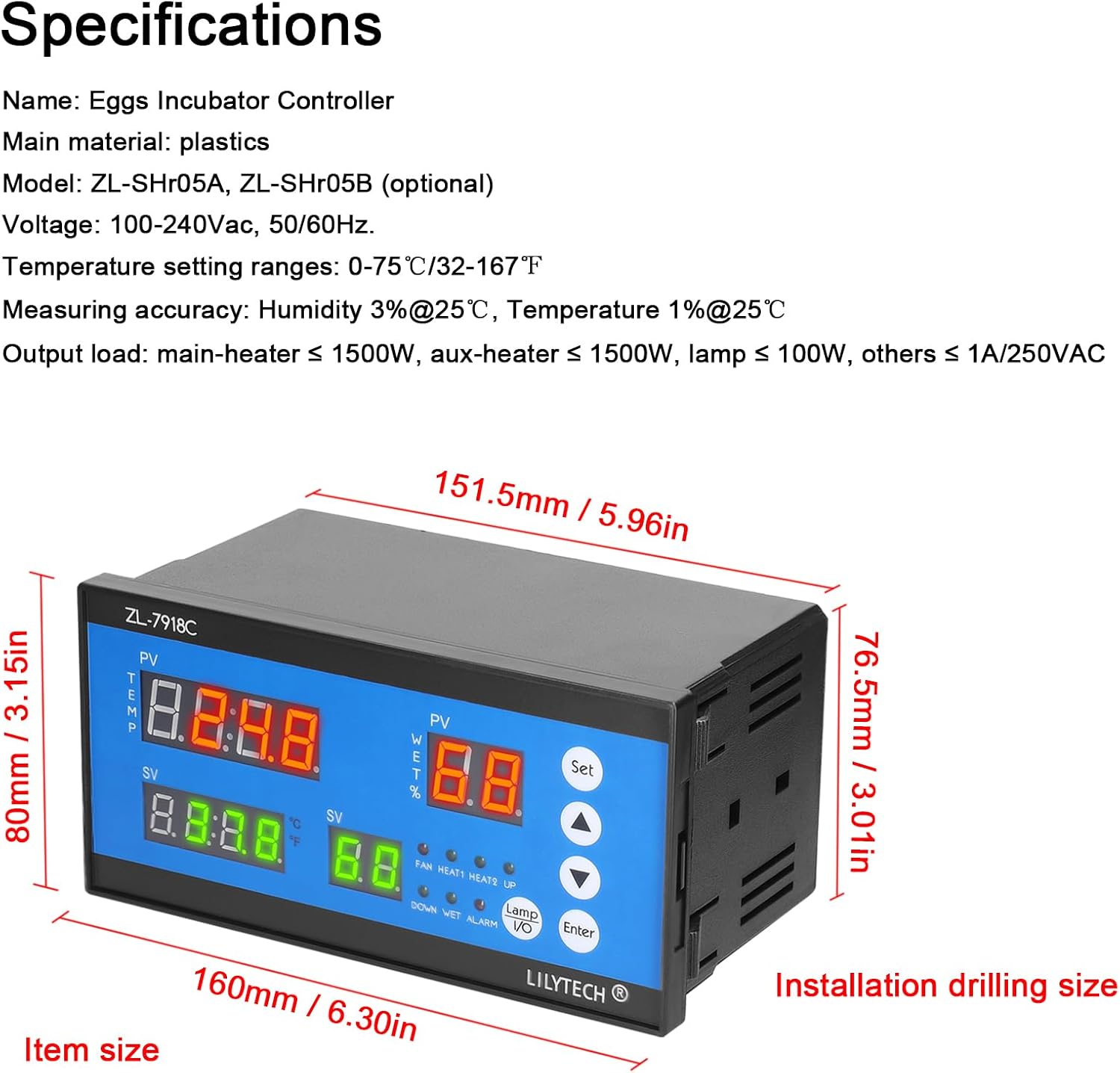 Egg Incubator, Intelligent Eggs Incubator Controller Multifunctional Automatic Incubator Eggs Hatcher Control System Incubation Temperature and Humidity Controlling Device