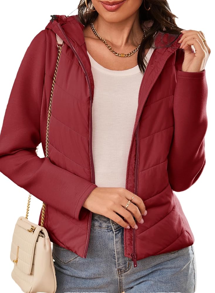 Women's Short Quilted Puffer Jacket with Mock Neck - Stylish & Warm Winter Outerwear main image 1