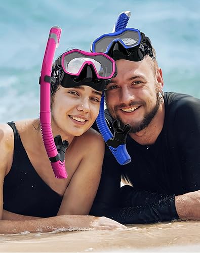 Miniatura 9 de Snorkeling Gear for Adults Kids, Dry-Top Snorkel Set, 180Panoramic Wide View Diving Mask Breathing Freely Snorkel Mask for Snorkeling Scuba Diving
