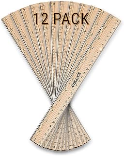 Rulers 12 Pack - Rulers 12 Inch, Wood Ruler with Metal Edge Great for School, Classroom, Home, and Office