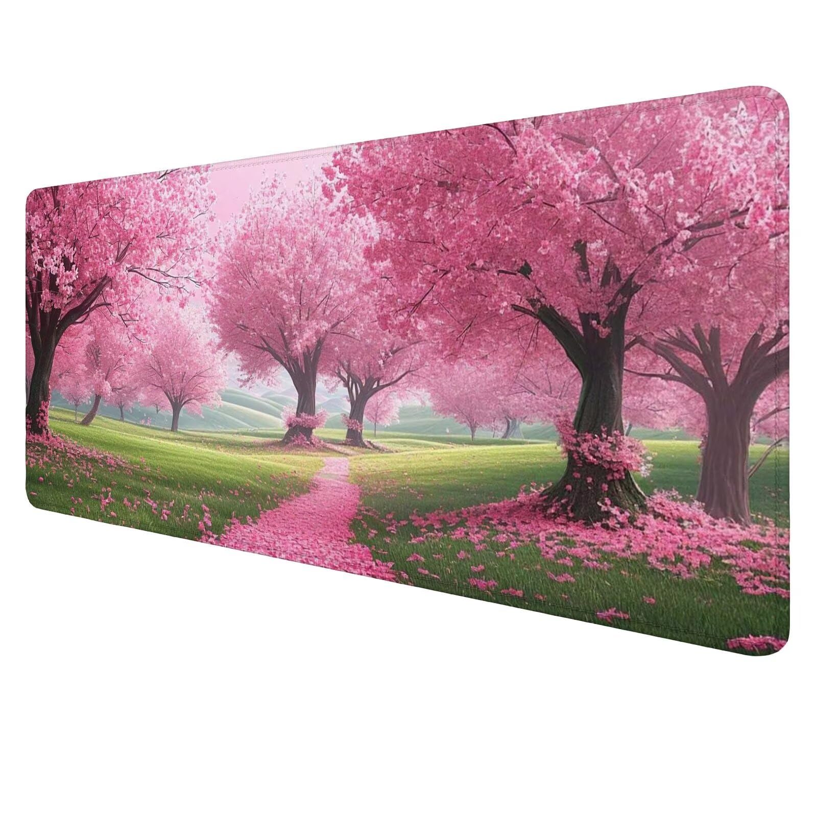 Podkładka pod mysz drzewo kwiaty duża podkładka na biurko gracz różowa podkładka pod mysz XXL 1600 x 800 x 3 mm niestandardowa podkładka pod mysz, ochrona akcesoriów biurowych na biurko, do domu Deco