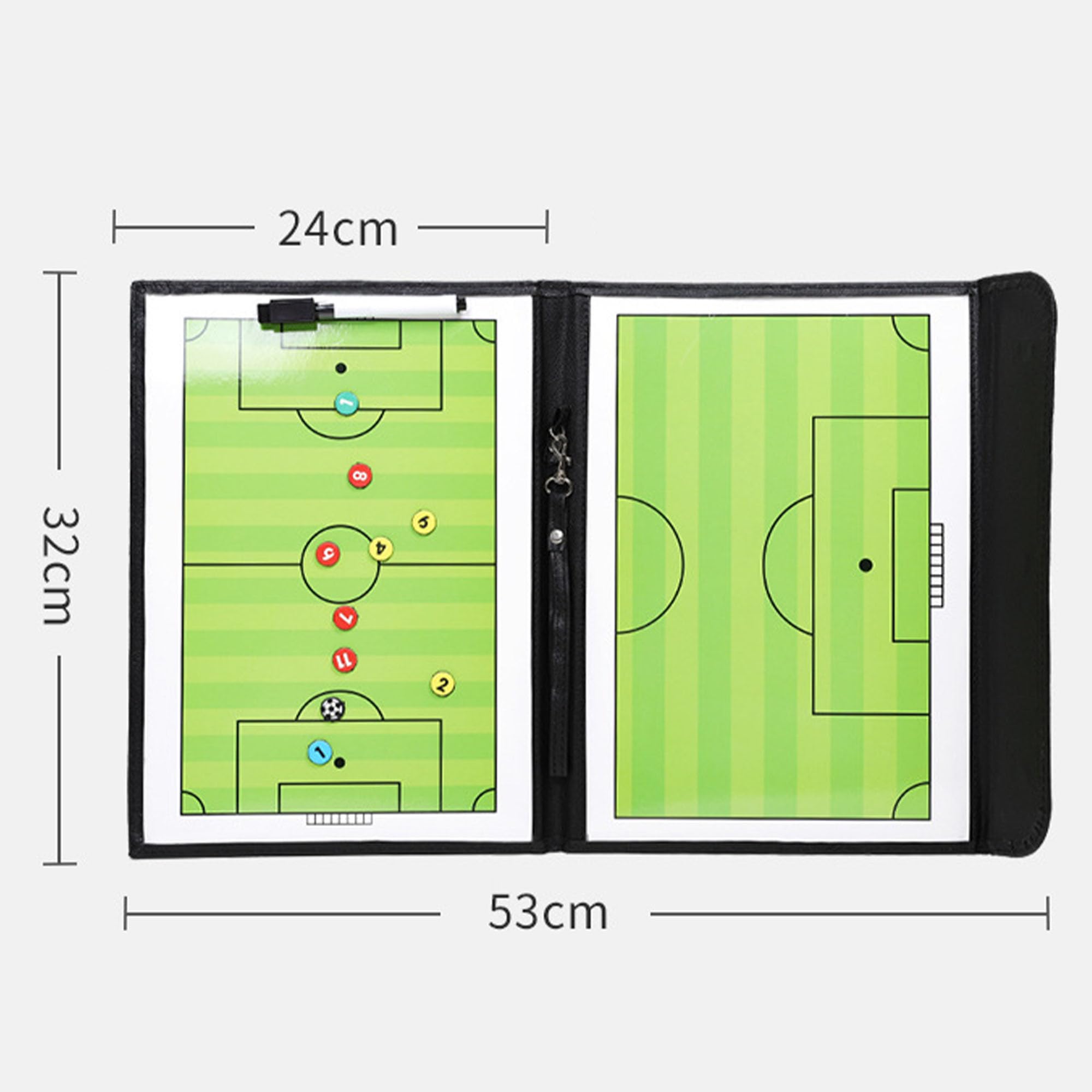 Tablero Táctico Entrenador de Fútbol Magnético Plegable Portátil con Bolígrafo y Peones