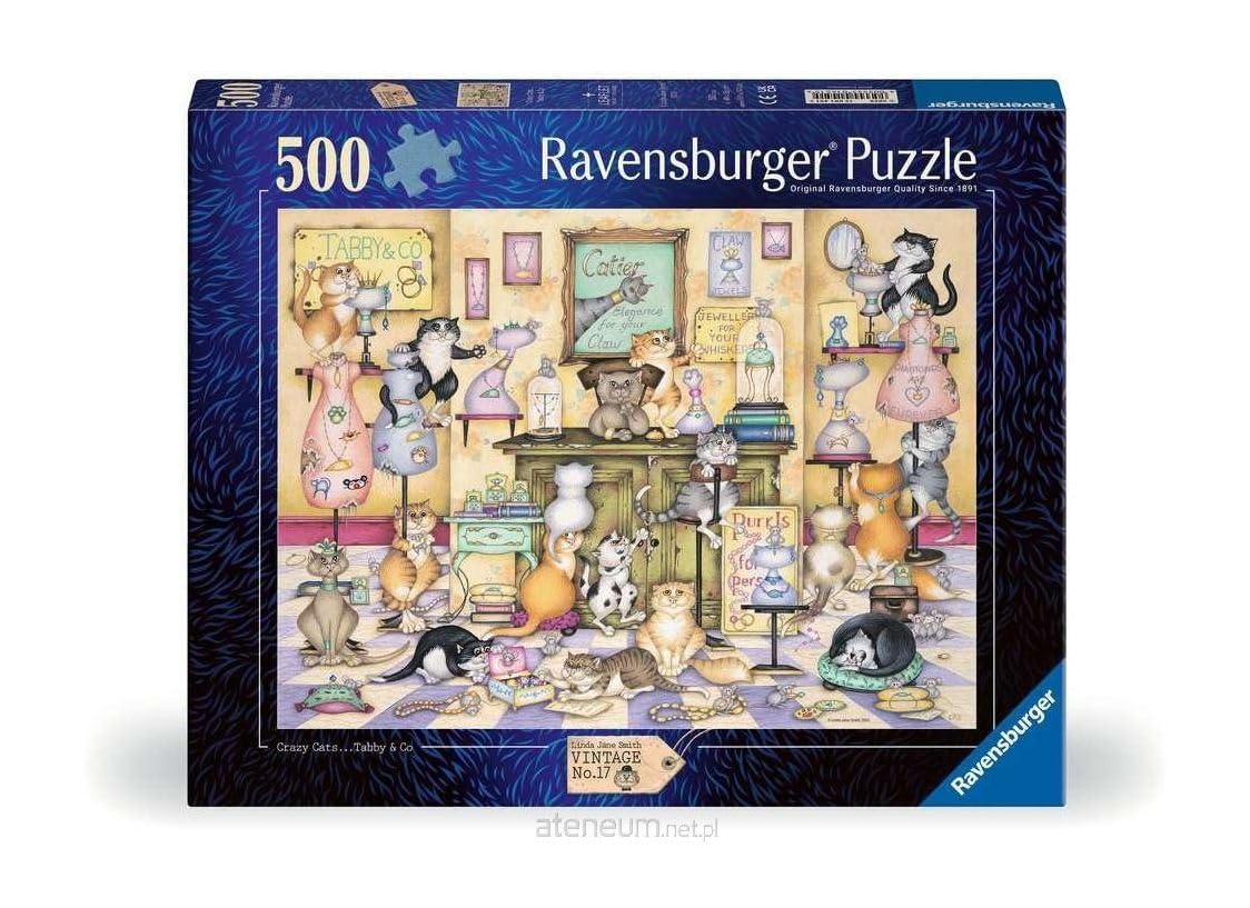 Ravensburger Crazy Cats Tabby & Co 500 Piece Jigsaw Puzzle for Adults and Children Aged 10+