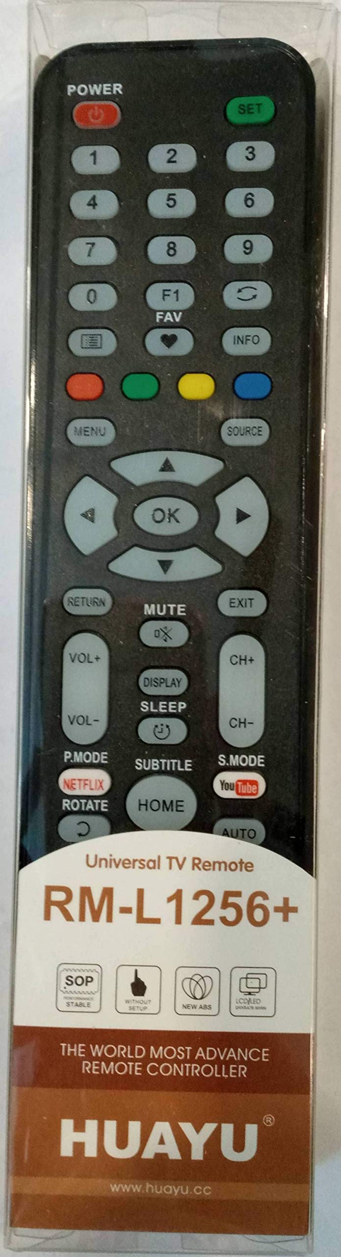 Buy Huayu RM-L1256+ Universal Smart TV Remote Control with Home