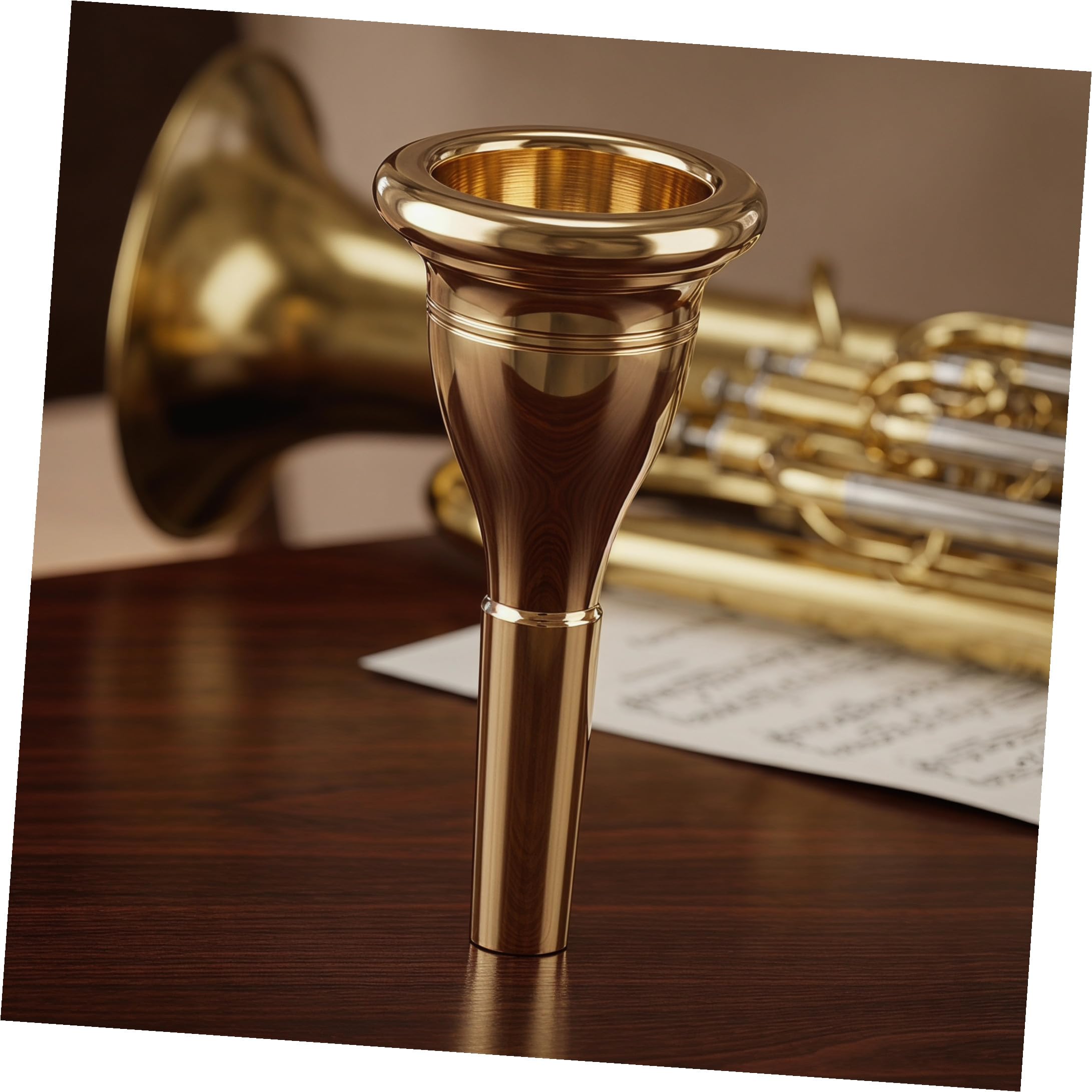 Tuba Mundstück 13,3mm Messing Zubehör für Instrumente, Goldfarben
