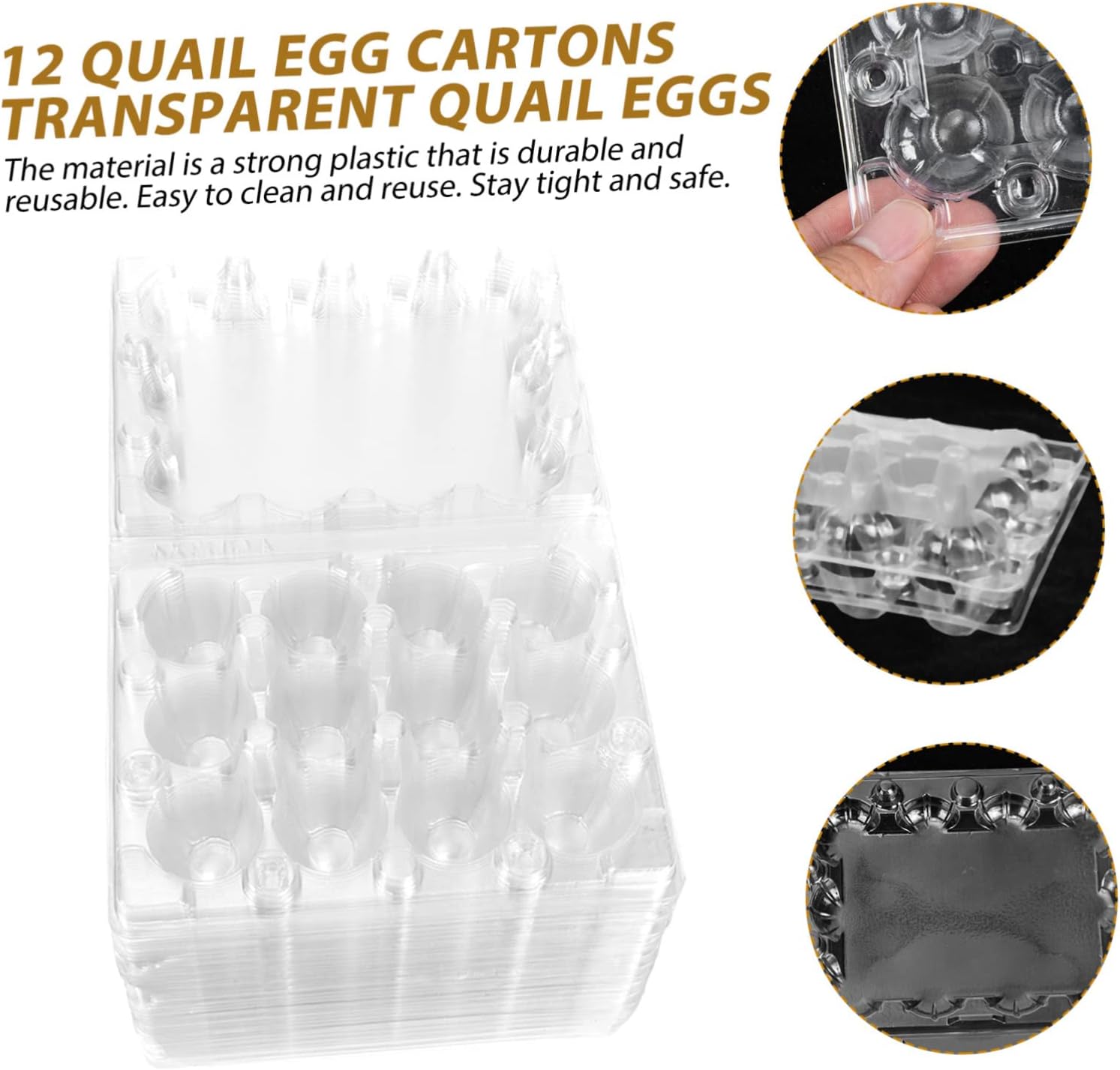 50Pcs Quail Egg Storage Trays Cavity Egg Container with Cover Space Saving Organizer for Home and Supermarket Durable and Practical Egg Storage Box