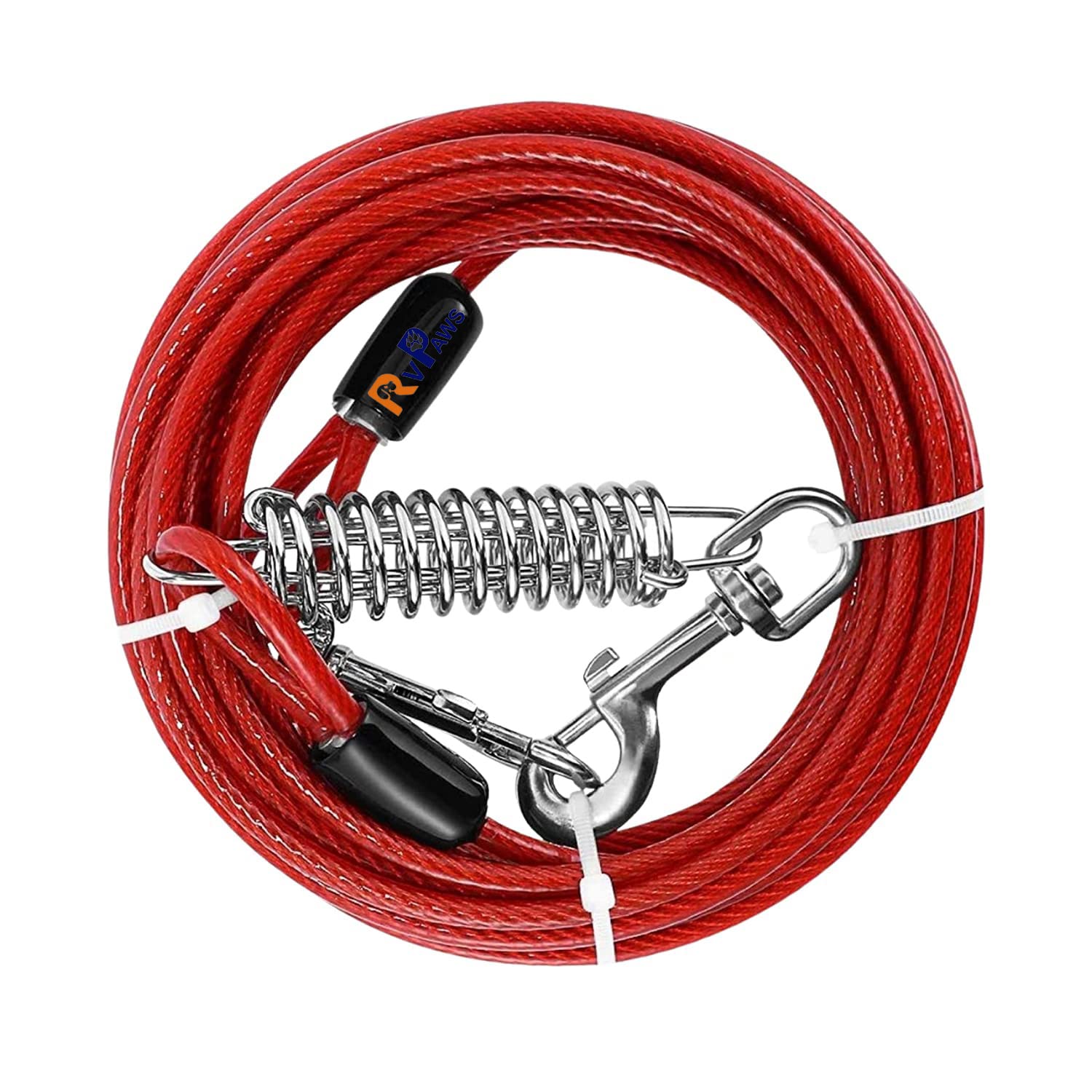 RvPaws Heavy Duty Vinly Coated Aircraft Steel Cable Tie Out Cable for Dog up to 125 Pound, 20-Feet Long with Heavy Hook (B0BPQV5V86) Amazon Price History, Amazon Price Tracker