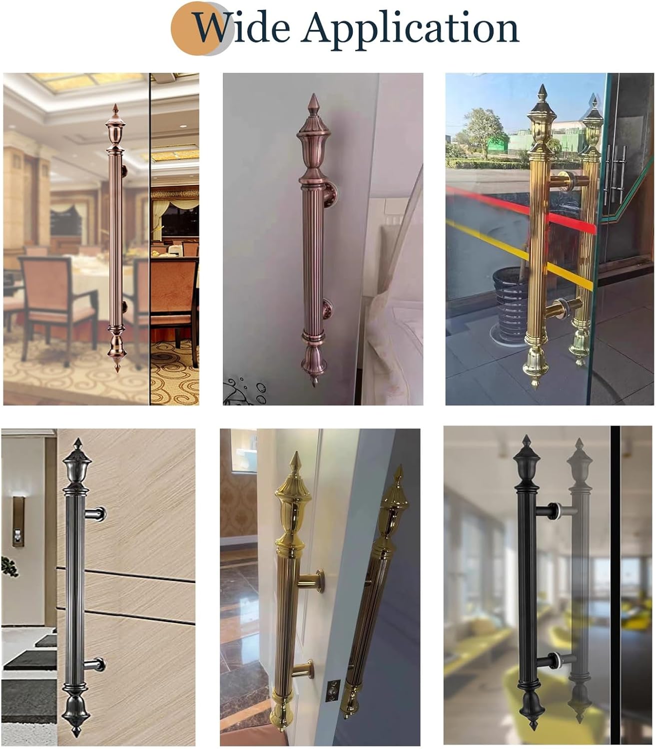 Antique Black Double Sided Push Pull Door Handle, 180cm Glass Door Handles for Home, Office & Shower, Commercial Sliding Door Hardware