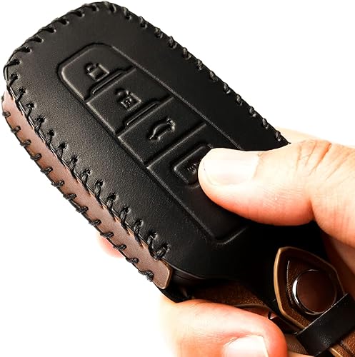 Miniatura 4 de Funda de cuero para llavero Toyota con llavero de protección para llave inteligente Camry RAV4 Highlander Avalon C-HR Prius Corolla GT86 2018-2023