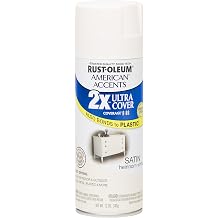 Rust Oleum 280719 American Accents Ultra Cover 2X Spray Paint, Satin Heirloom White, 12-Ounce