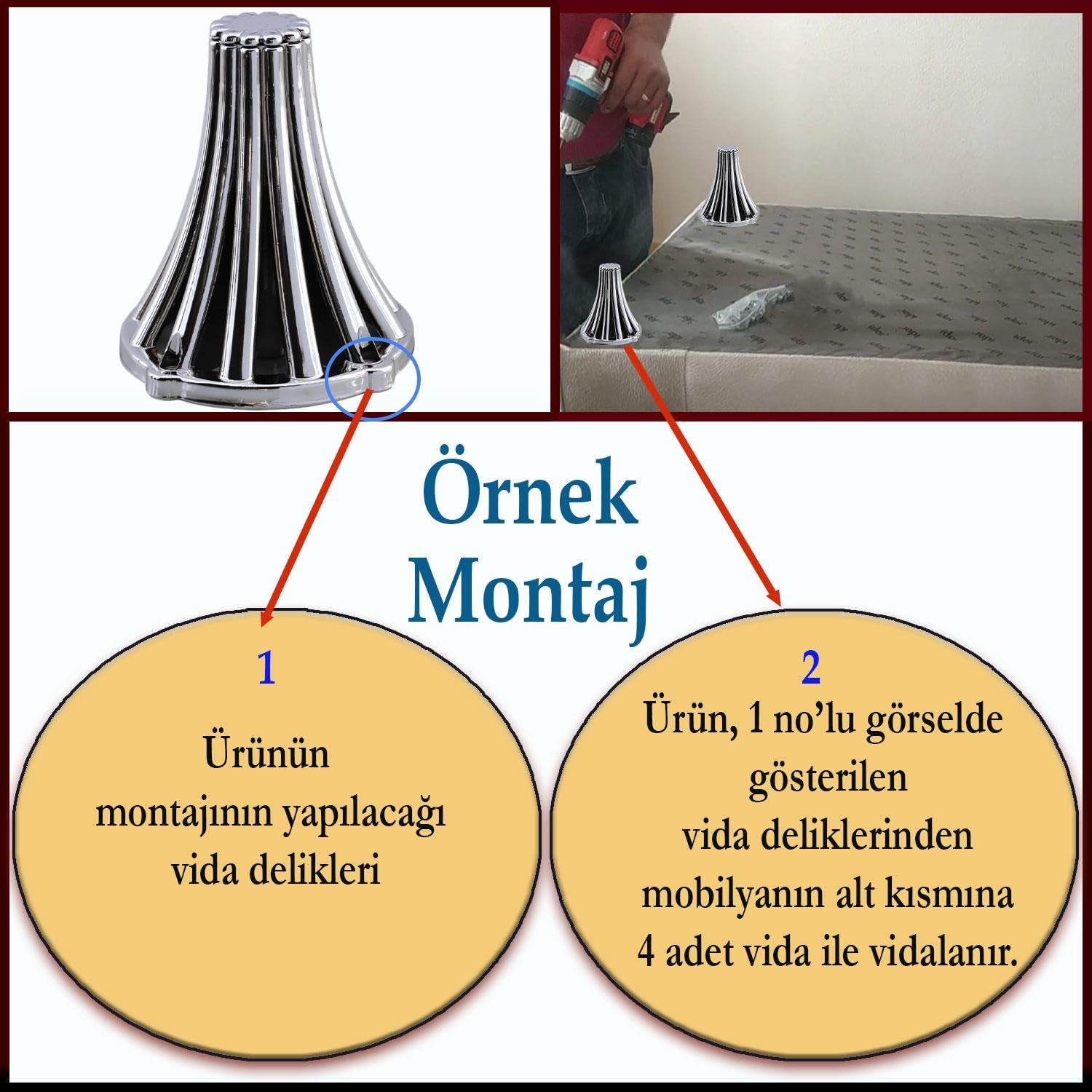 (4 ADET) İstanbul 12 cm Krom Mobilya Kanepe Koltuk Tv Ünitesi Konsol Ayağı Ayak Ayakları