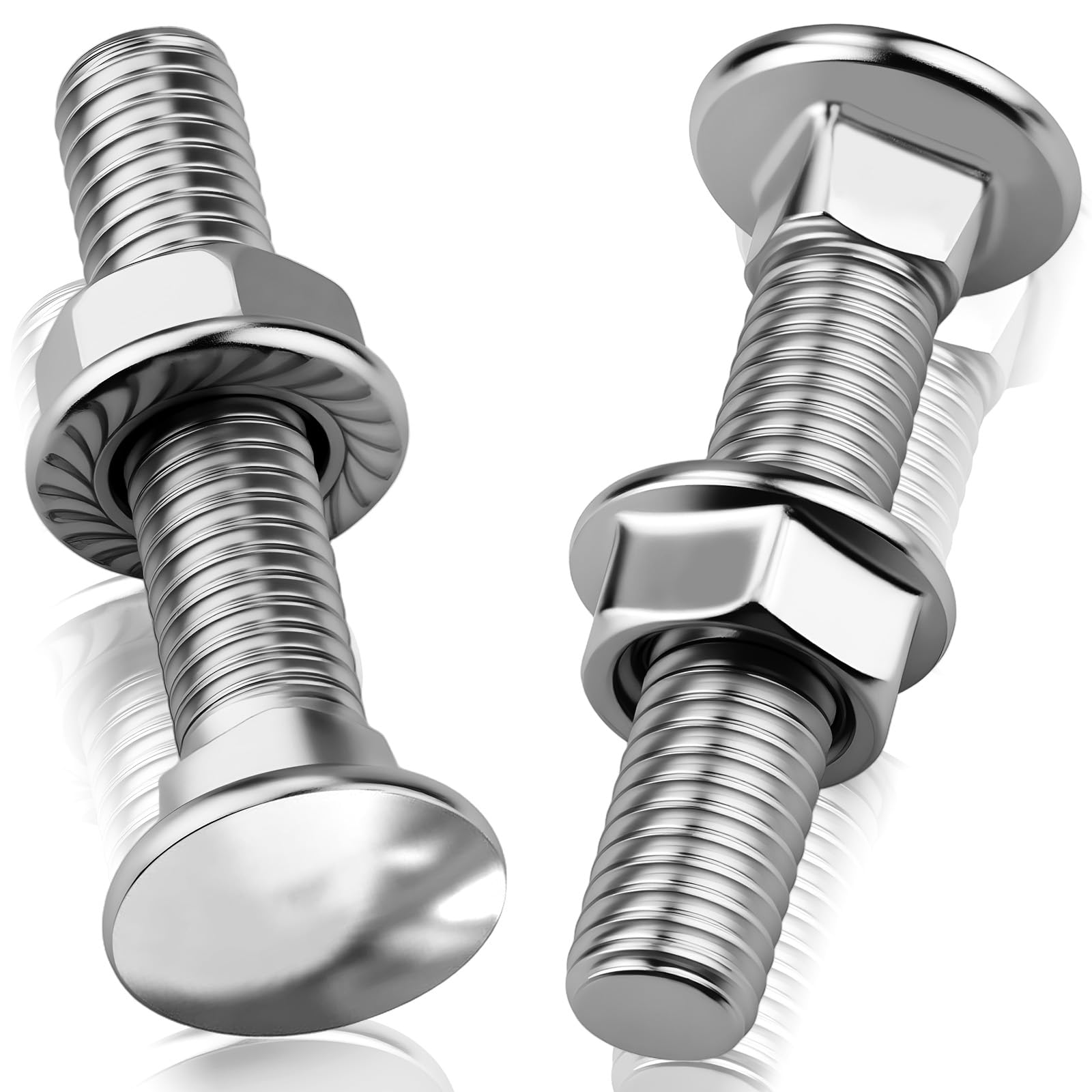 ddckj M5 Coach Bolts M5 x 30 mm Carriage Bolts 25 Pcs Coach Bolt with Flange Hexagon Nuts,for Industrial Machinery Construction Home Decoration