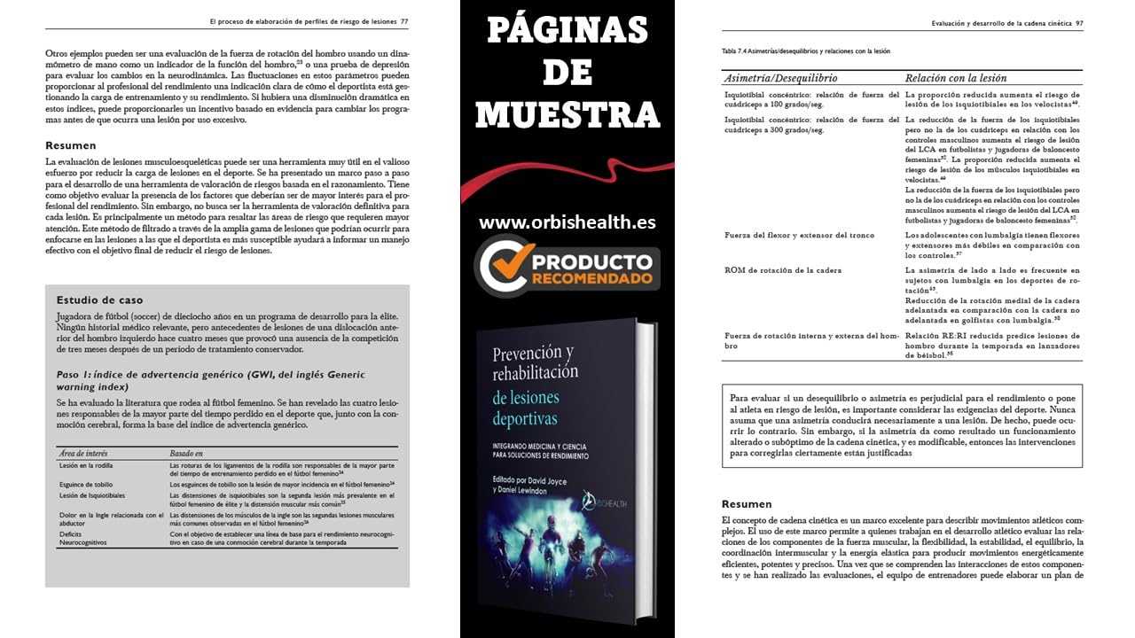Prevención y Rehabilitación de Lesiones Deportivas. Integrando Medicina y Ciencia para Soluciones de Rendimiento