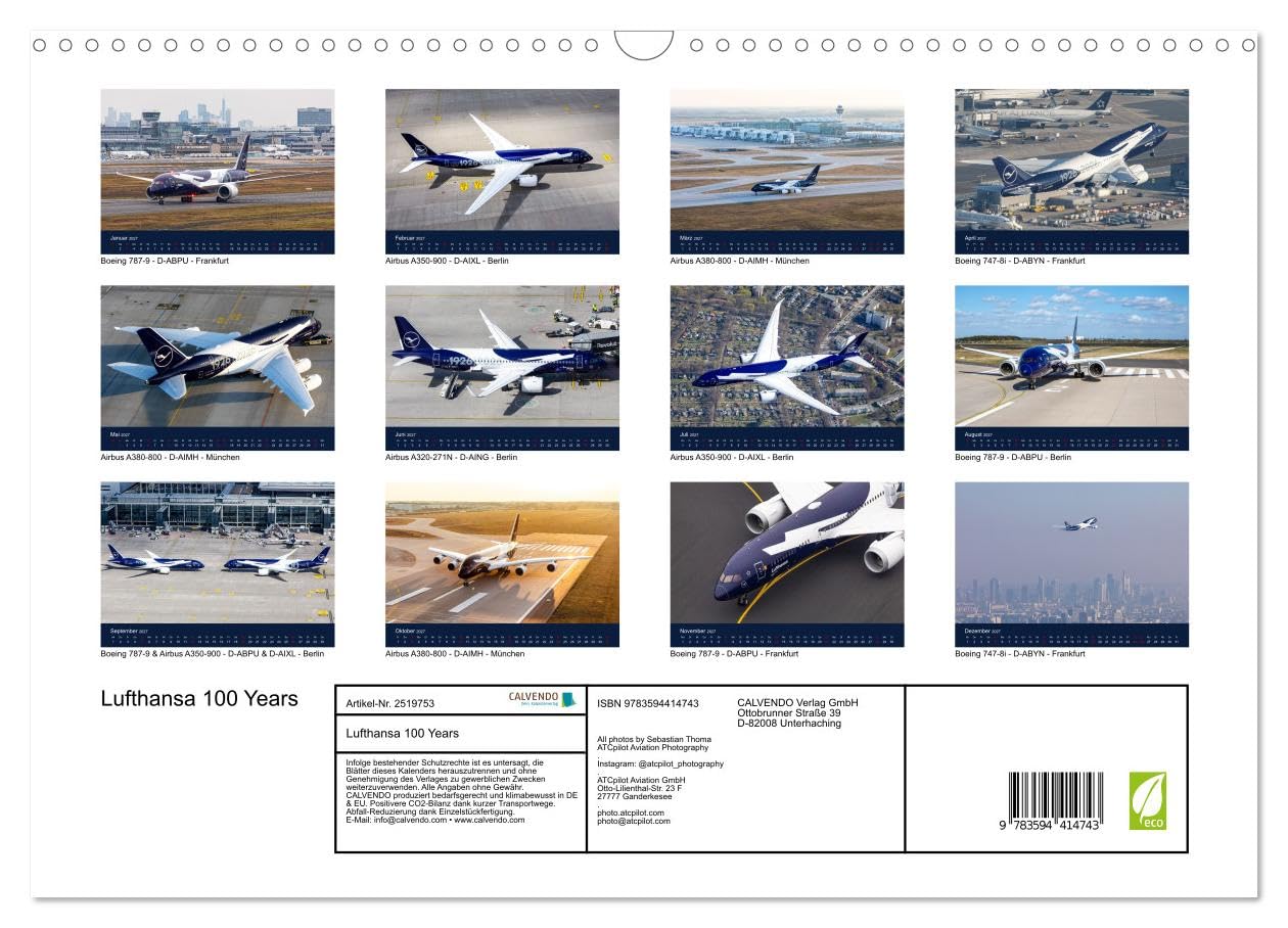 Kalender 2027 · Lufthansa 100 Years