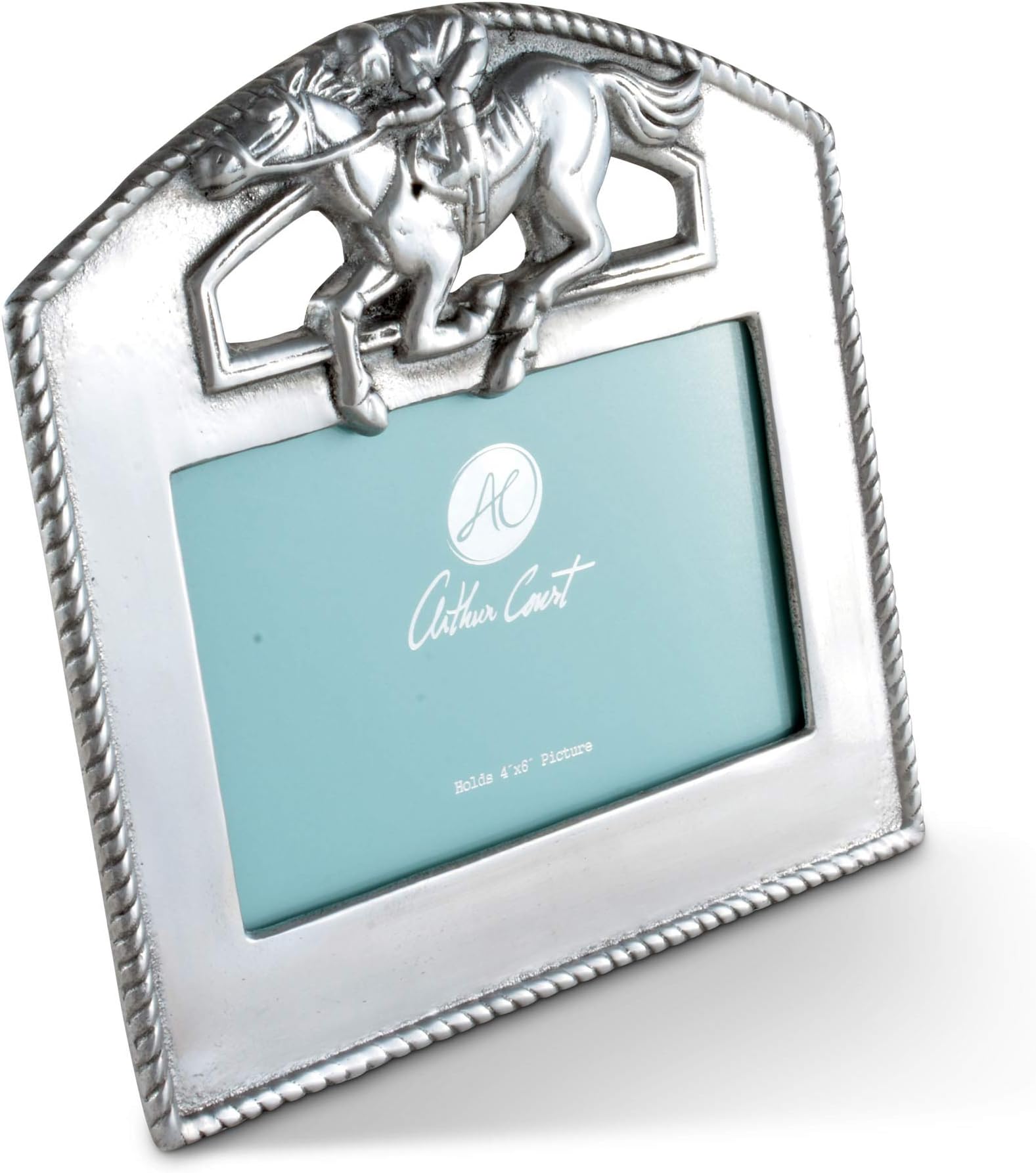 Arthur Court Designs Aluminum Thoroughbred Race Horse 4x6 Picture Frame
