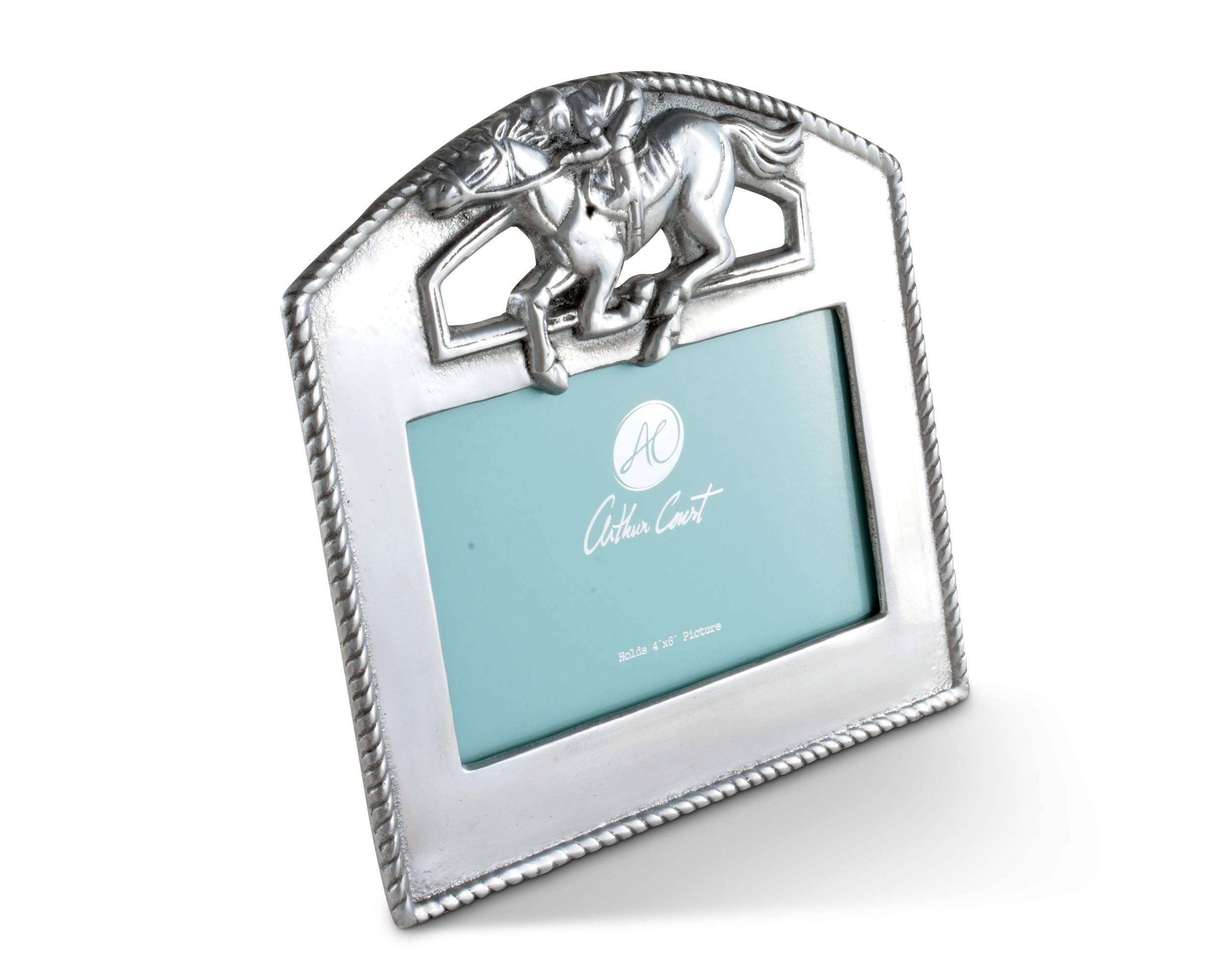 Arthur Court Designs Aluminum Thoroughbred Race Horse 4x6 Picture Frame