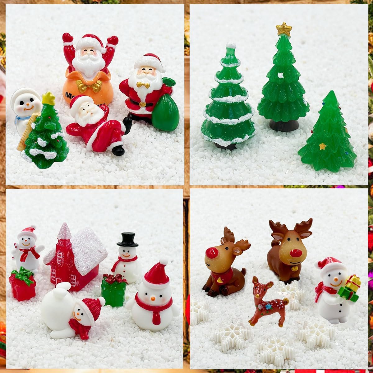 Christmas Miniature Figurines, 25Pcs Winter Mini Resin Animal Figurines Tiny Resin Santa Claus Snowman Elk Figures Model Ornaments for DIY Crafts Xmas Fairy Garden Landscape Snow Globes Home Decor - Image 6