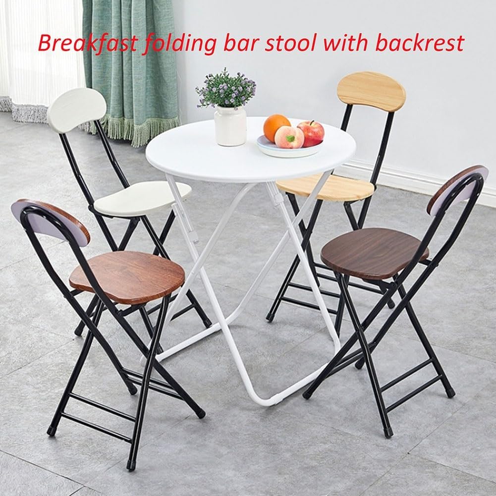 Folding Chair with Backrest, Heavy-Duty 18 Inch Folding Bar Stools, 220lb Capacity, for Dorm, Recreation or Game Room (Color : C, Size : 45cm/18in)
