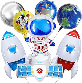 Weltraum Geburtstag Deko Luftballons,Astronaut Folienballon 8 Pcs,Rakete Raumschiff Helium Ballons, Kindergeburtstag Deko ...