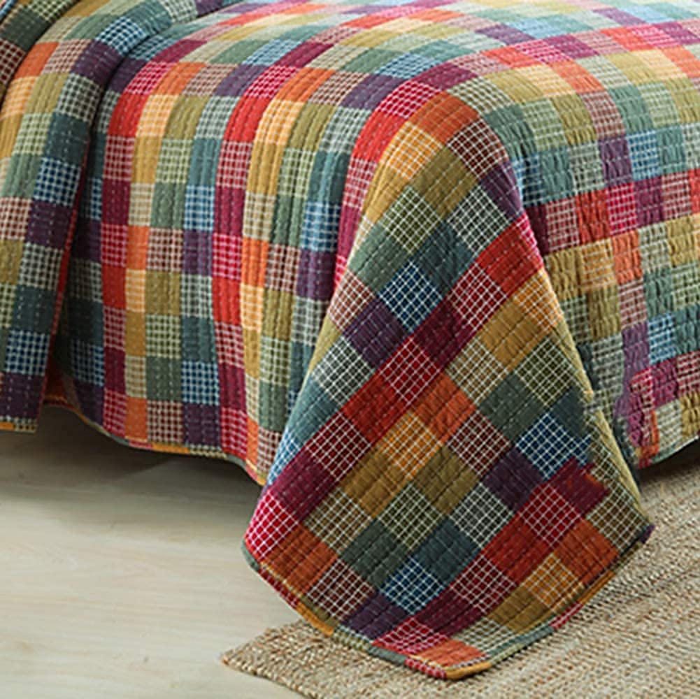 Amazon｜3ピース幾何学模様パッチワークキルティングベッドカバー