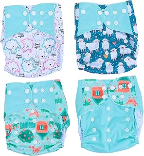 Fraldas Laváveis 4 Peças Fraldas Para Bebês Calças De Treinamento Para Crianças Fraldas Para Recém-Nascidos Fraldas De Pano Fraldas De Pano Reutilizáveis Fraldas Unissex