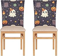 Vista 2 de White Unique Cute Halloween Decorative Seat Covers for Dining Room Chairs for Wedding Banquets Soft Office Chair Seat Cover Protector para sillas