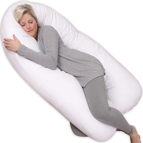 Leachco Back N Belly Bliss - Almohada corporal para embarazomaternidad con 100 algodón satinado funda con cremallera de 300 hilos en color gris