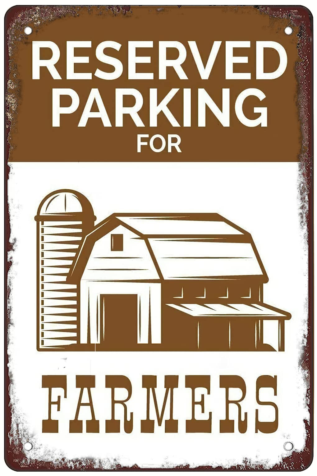 Metal tin Sign for Farmer Parking-Vintage Aluminum tin Logo Garden Logo Bar Restaurant Family Farm Garage Art Festival Gift Wall Logo 12x8inch