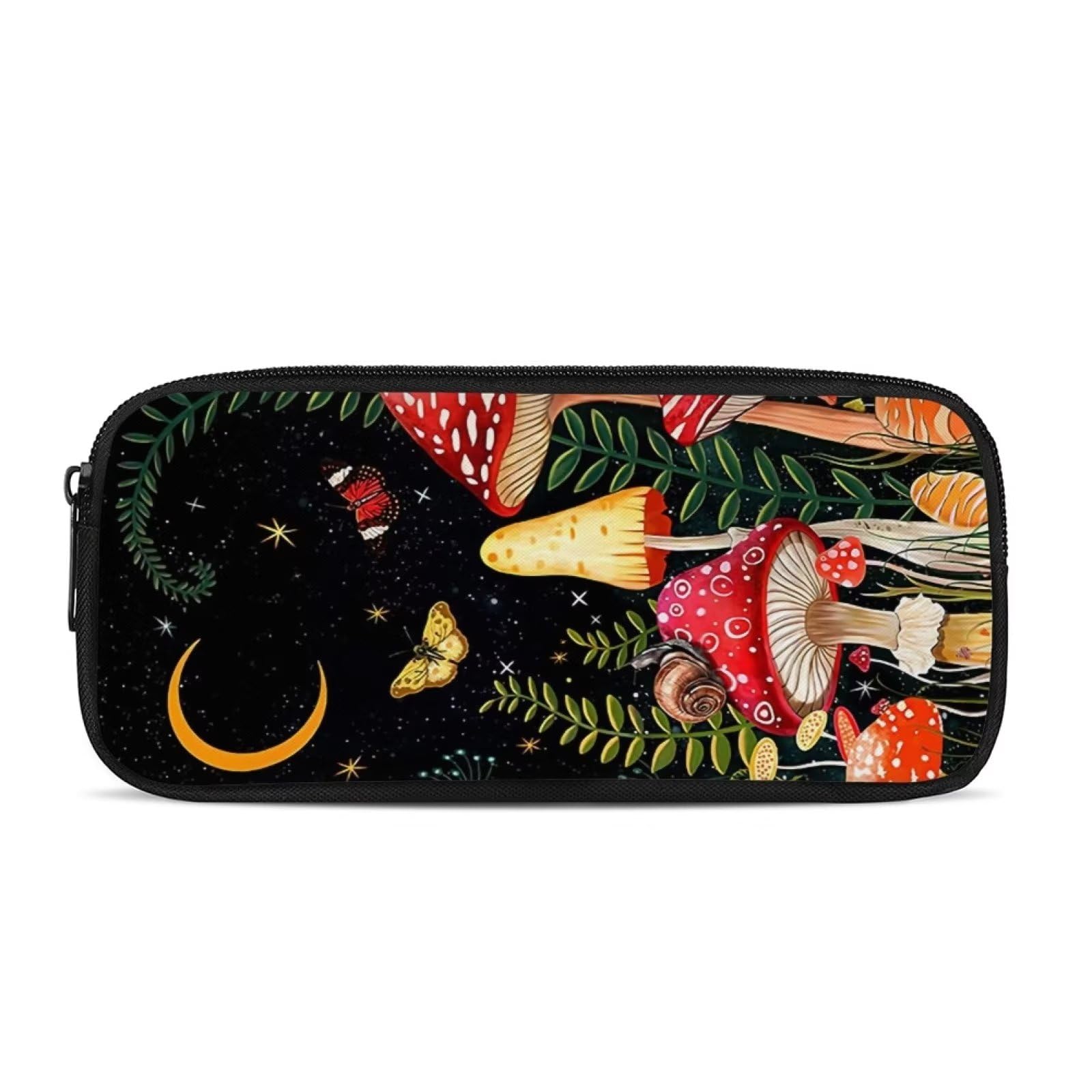 Showudesigns Butterfly Mushroom Pencil Case for Student Teens Adults Pencil Bag Case Kids Pencil Box Storage Bags Girls Pen Pouch Big Capacity Black โ image 1