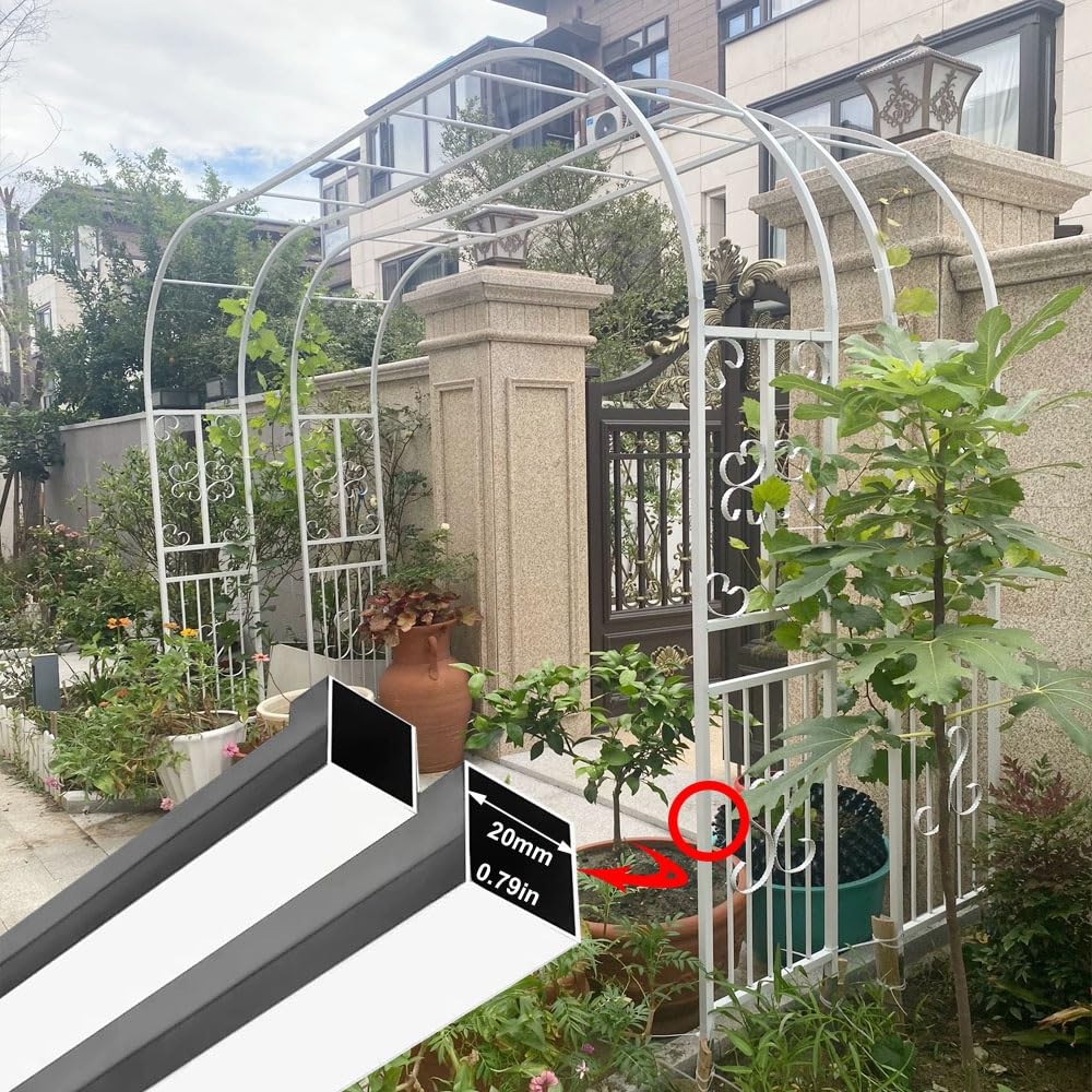 Stabiler großer Metall-Gartenbogen für Kletterpflanzen, elegantes Rosenspalier und Hochzeitsbogen, verstellbar, 140–340 cm, perfekte Pergola-Unterstützung für Hinterhof-Eingang und Gartenparty