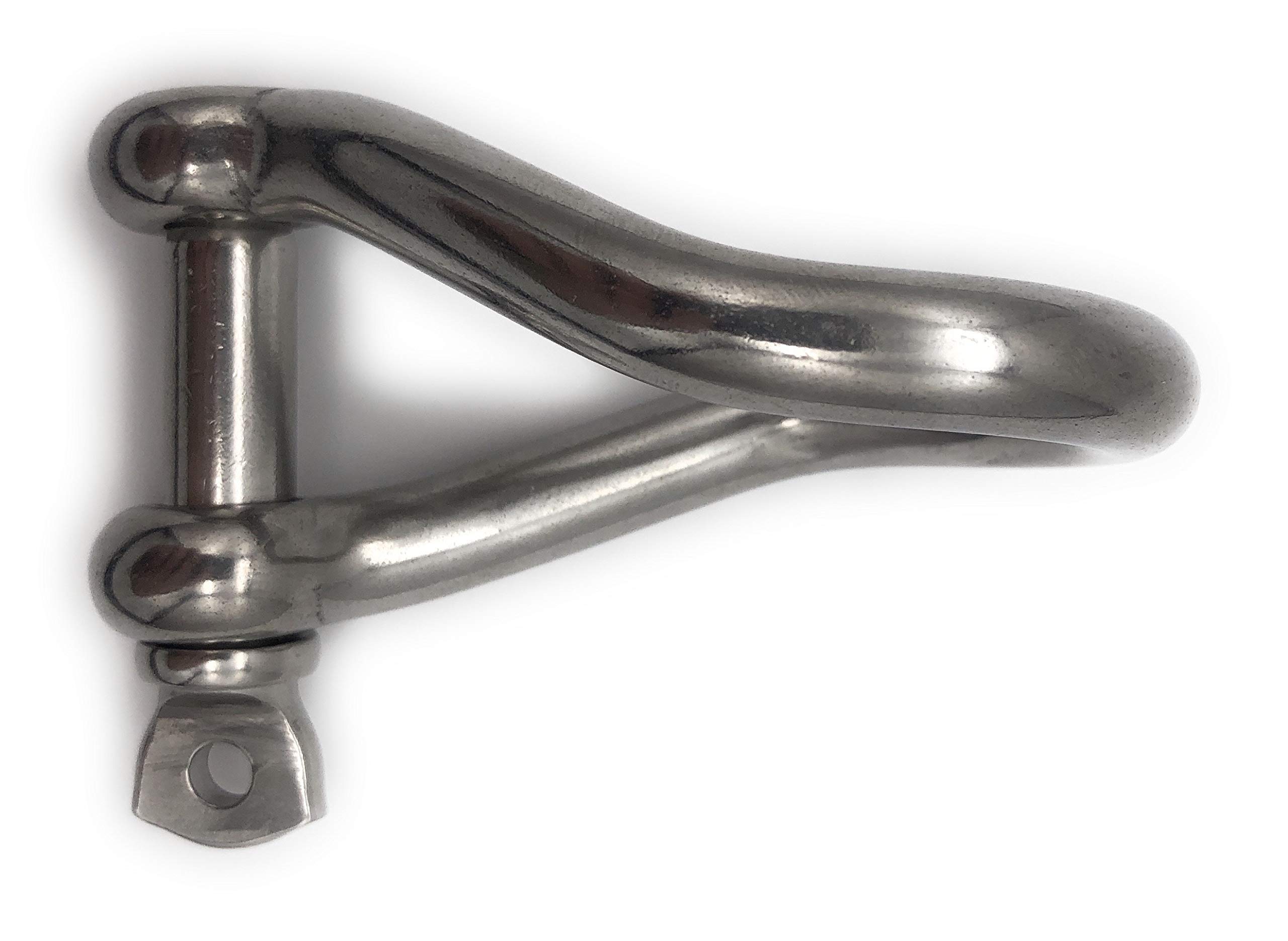 Edelstahl Drehschäkel ø 8 Mm – V4A AISI 316, Gedrehte Form, Mit Augenbolzen, Rostfrei, Für Boot & Outdoor