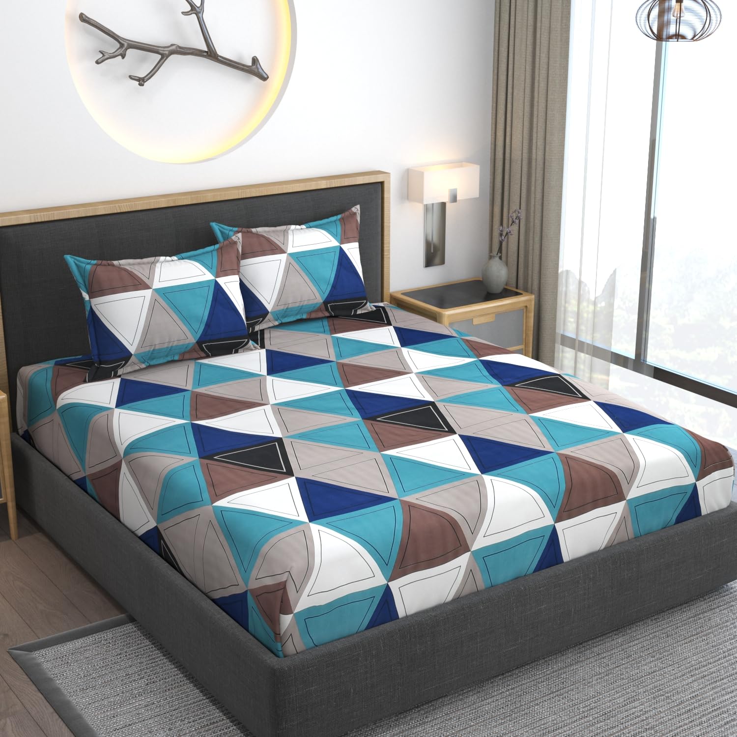 King Size Fitted Bedsheet - Premium Cotton Feel -5