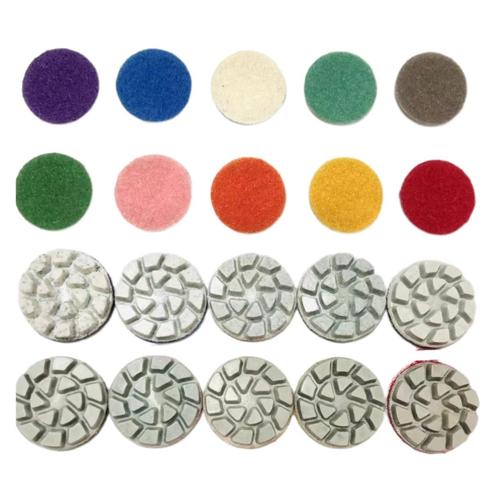 ZLWei 25mm Mini Diamond Polishing Pads Marble Granite Gemstone Grinding Wheel Fine Polishing Flexible Resin Sanding Disc Self-Adhesive (Mixed Size,